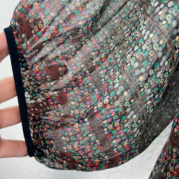 Maeve by Anthropologie Floral Print Sheer Poppy Peasant Blouse Size XS - Picture 3 of 6